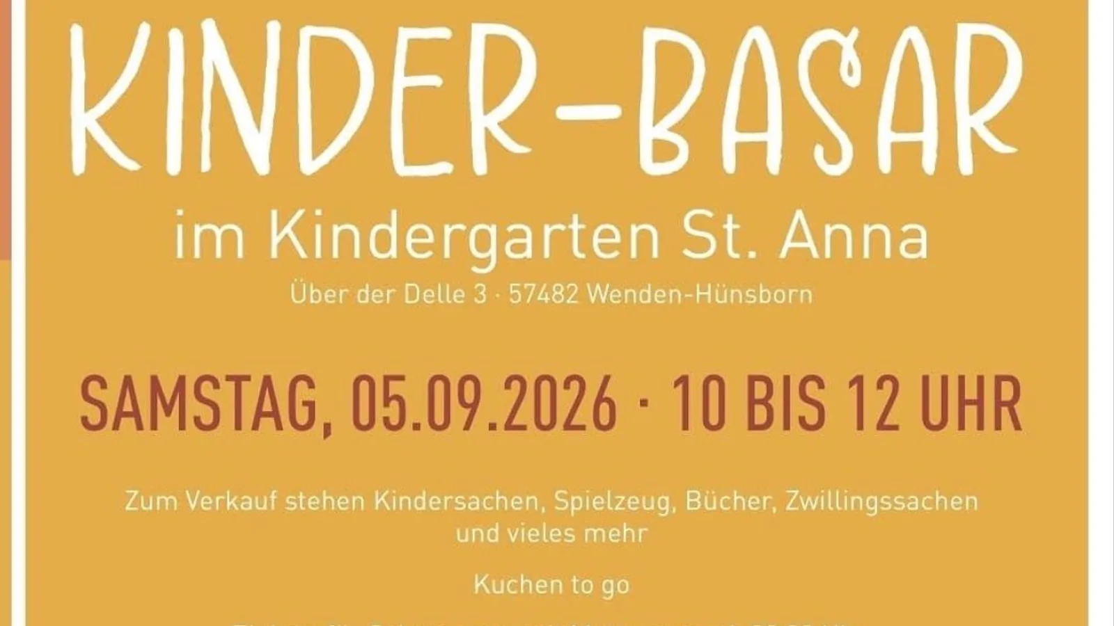 KINDER-BASAR in Kindergarten St. Anna