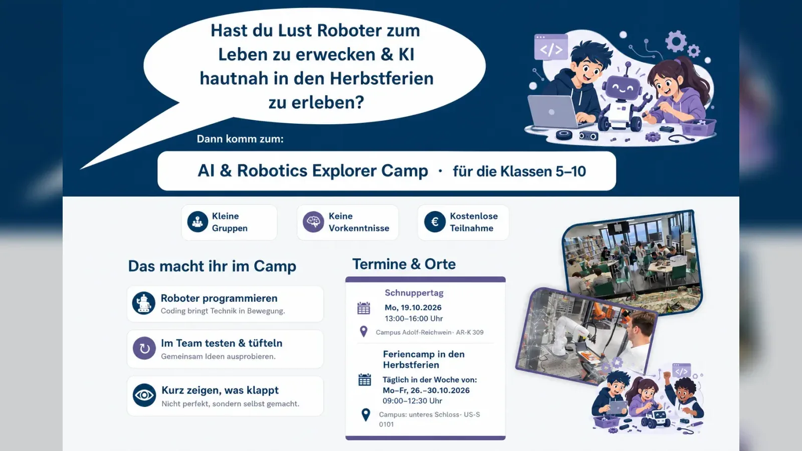 Hero-Bild für AI & Robotics Explorer Camp