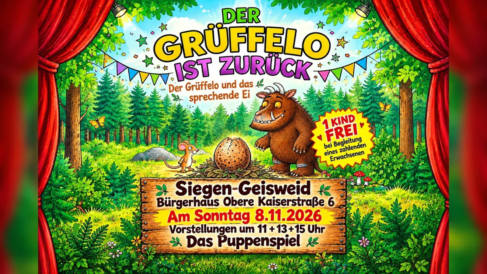 Hero-Bild für Der Grüffelo ist zurück – Der Grüffelo und das sprechende Ei