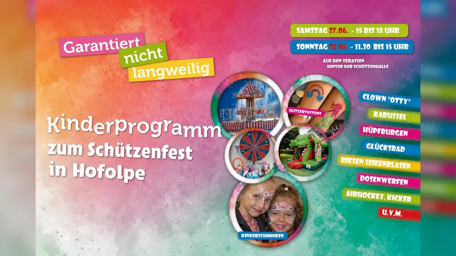 Hero-Bild für Kinderprogramm zum Schützenfest in Hofolpe