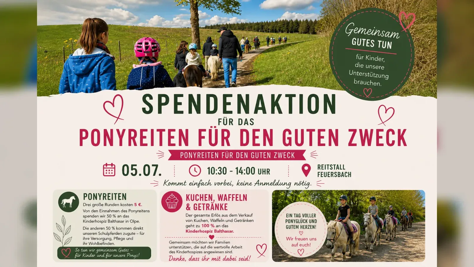 Hero-Bild für Ponyreiten für den guten Zweck
