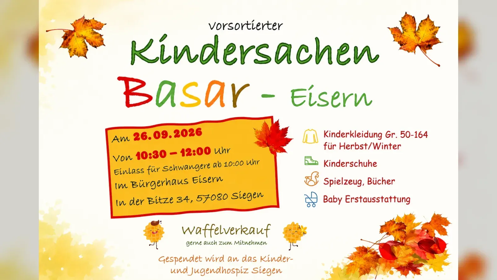 Hero-Bild für vorsortierter Kindersachen Basar - Eisern
