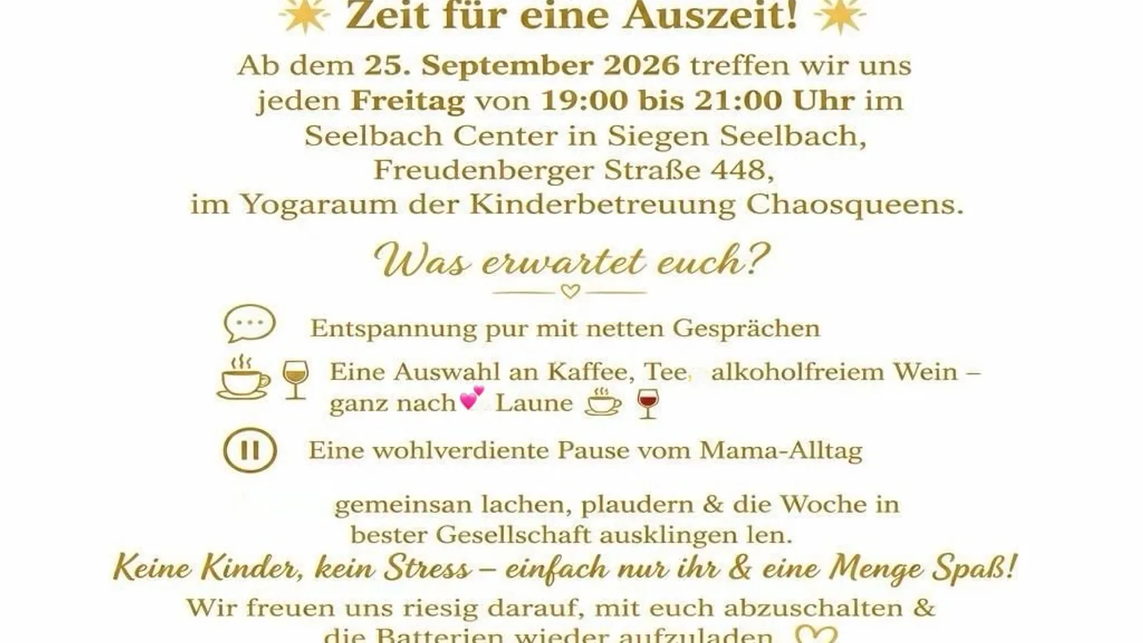 Werbetext Mama Treffen