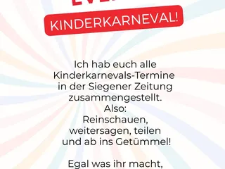 🎉 Kinderkarneval rund um Siegen 2026 🎉 - Instagram Bild 13