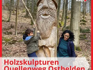 ☀️Heute sind wir ein Stück den Quellenweg entlang gelaufen und haben uns die Holzskulpturen angeschaut! 🤩 - Instagram Bild 1