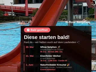 Hi! Ich habe für euch einige Infos zu Freibädern in der Region gesammelt ☀️🏊‍♂️ - Instagram Bild 4